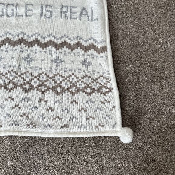 Pottery Barn Kids The Snuggle is Real Baby Blanket Ivory Neutral Knit Sherpa - Picture 5 of 8